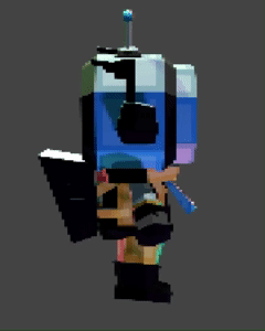 Low-poly astronaut turn-around – Model created using a workflow between Blender and Blockbench. Showcases the full rotation of a small low-poly astronaut character.