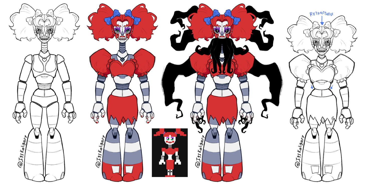 Eleanor (Fazbear Frights) redesign – Character redesign based on the Fazbear Frights novels. This version aims for a more contemporary interpretation, reducing visual similarity to Circus Bavy design while maintaining the character’s identity.