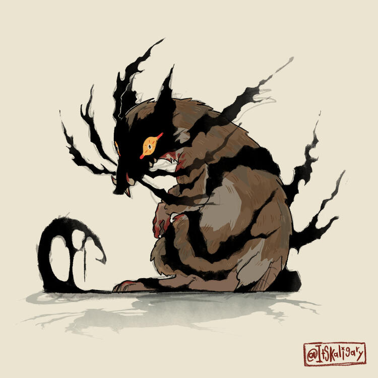 Illustration – Sketchy shrew design inspired by the “Nightmare Tiger” trend by @govy9807.