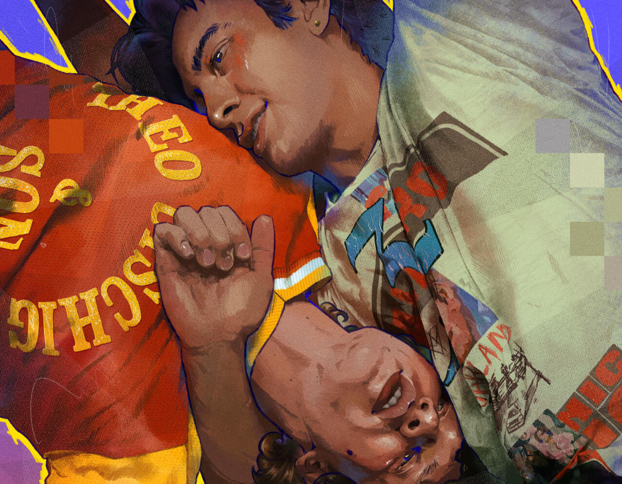 Kalyco portfolio landing image: Hudcon GQ - “Heated Rivalry” Portfolio landing teaser illustration – “Heated Rivalry” Hudcon fanart, based on a reference photo from GQ.